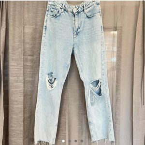 PAIGE Light Wash Ripped Jeans